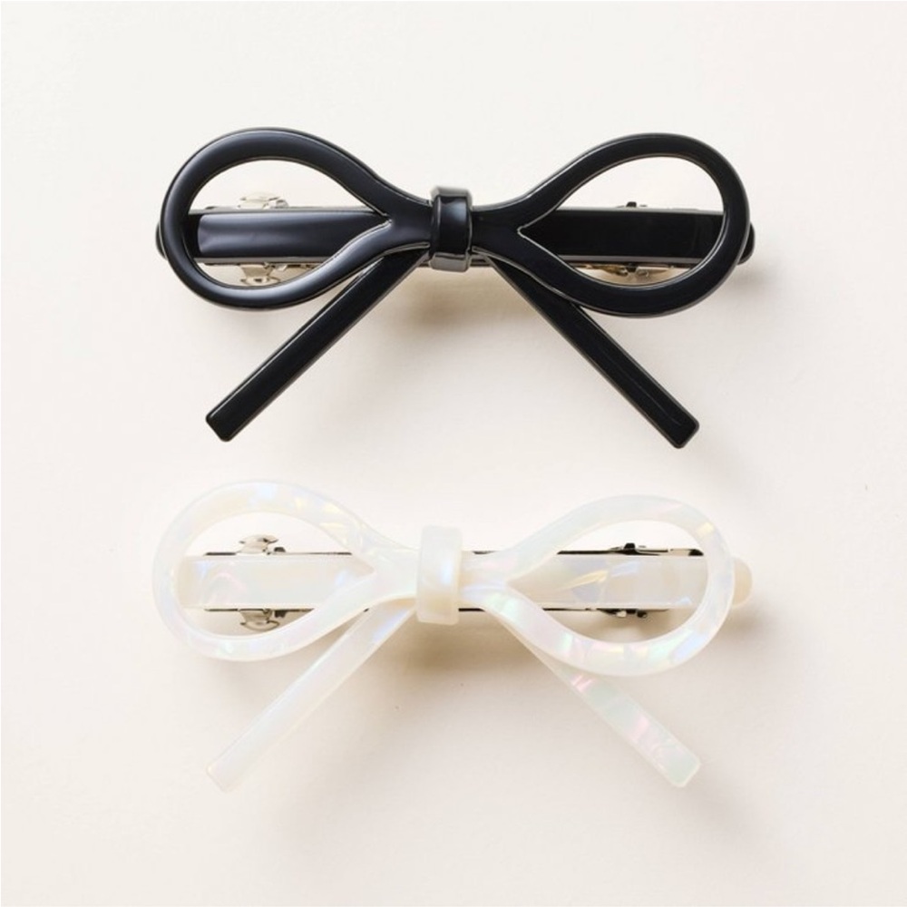 NWT 2pk Bow Barettes - kate spade new york x Target | Black/White | 2-pack